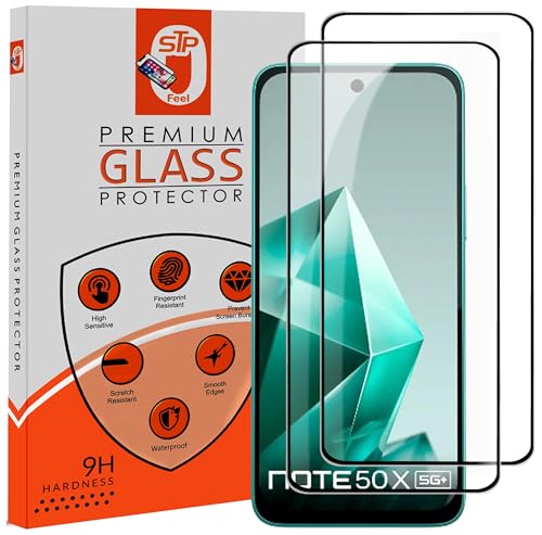 Image of STP FEEL Premium HD+ Tempered Glass Screen Protector Guard Compatible For Infinix Note 50X 5G (6.67 Inch, Pack of 2) | Edge to Edge Coverage With Easy to installation kit for Smartphone