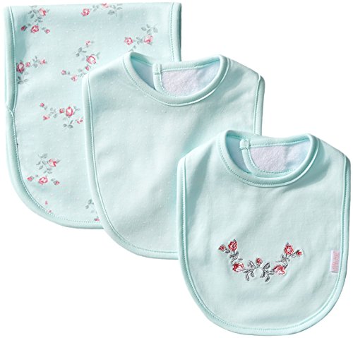 Image of Little Me Clothes for Baby Boys’ and Girls’ 2 Bibs and 1 Burp Cloth Set, Soft Cotton Feeding Essentials with Velcro Closures