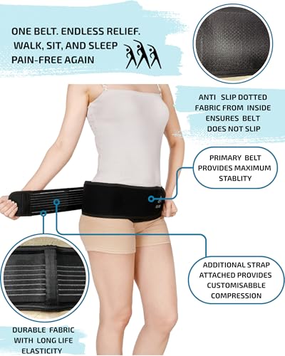 Image of Sciatica Pain Relief Belt for Men & Women, Sacroiliac Si Joint Hip Belt for Back pain, Pelvic Support Strap, Nerve Pain Relief & lower back support (UNIVERSAL)