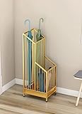 WINSTAR Umbrella Stand | Multipurpose Metal Organizer Rack | Storage Bucket For Umbrellas, Sports Equipment With Detachable Drip Tray | Easy to Clean | Made in India (No Wheels, Gold) ,26X20X62 Cm