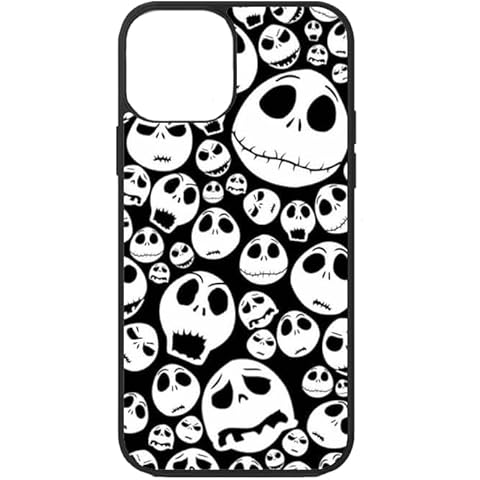 Jack Skellington Halloween Spooky Design Case - Compatible with iPhone 14 13 12 11 X XS XR 8 7 6 6s Plus Mini Pro Max - (13 Pro Max) Cover