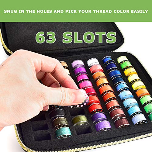 Image of ALKOO Bobbin Holder Organizer Case, Holds 63 Bobbins