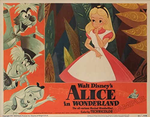 Affiche Alice au pays des merveilles Disney 1951 Vintage Photo murale Art Photo A4