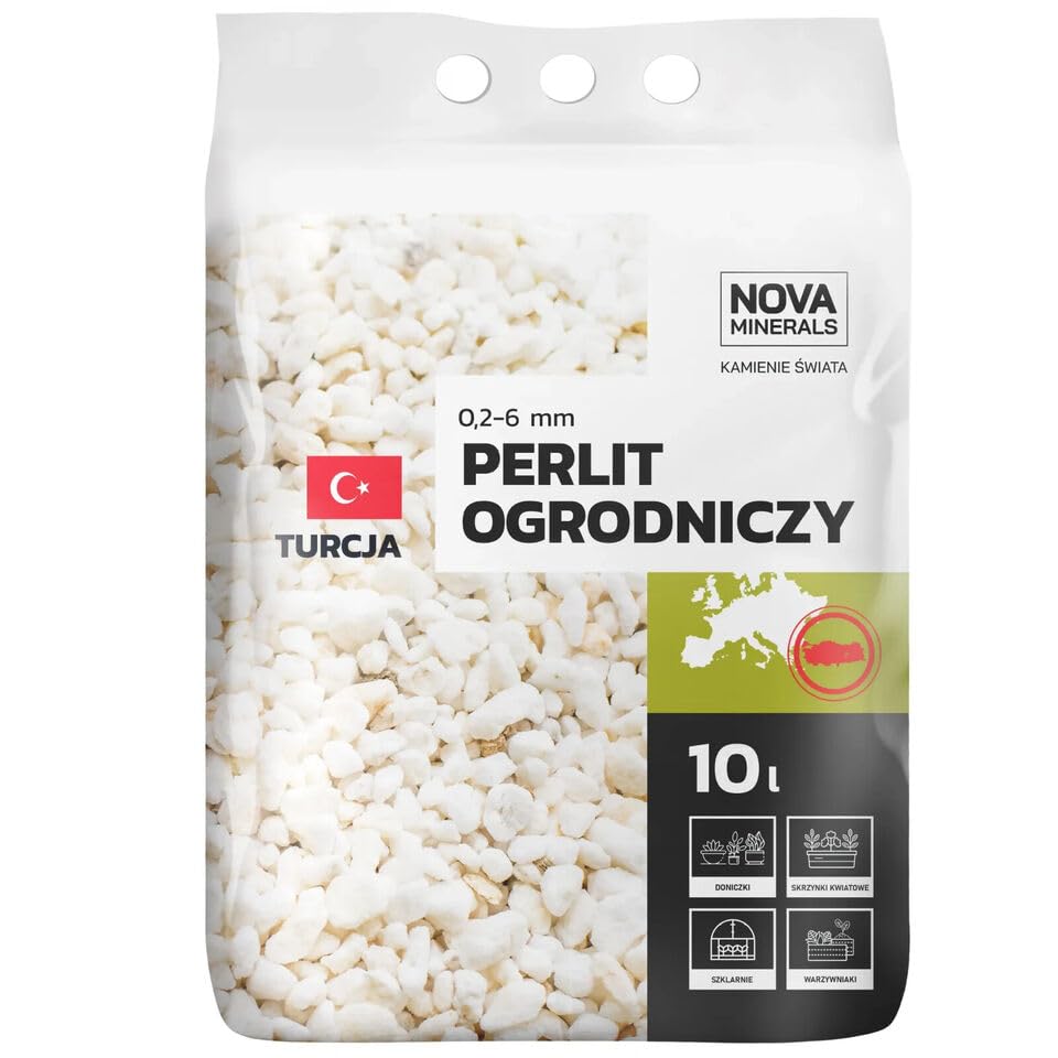 Nova Minerals Perlite Agriperl Gartenbauperlit 0,2-6 mm – Natürliches, biologisches Mineral vulkanischen Ursprungs für bessere Sauerstoffversorgung, Feuchtigkeitsregulierung 10 L