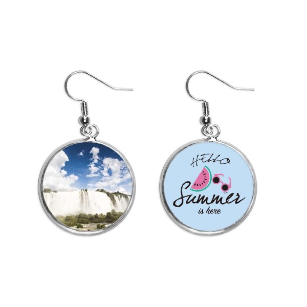 Pendientes de sandía con diseño de paisajes naturales y forestales 5