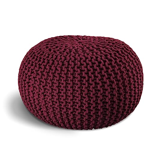 ELYFLAIR® handgefertigter Strickhocker Ø 55cm o. Ø 45cm I...