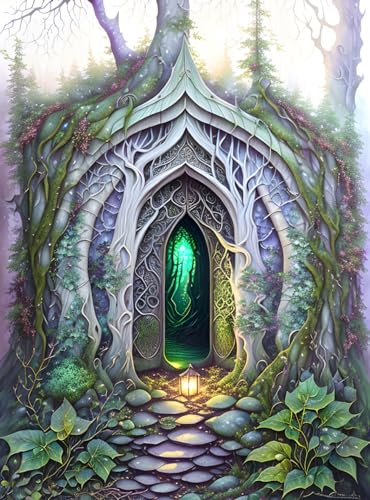 Poster forêt elfique en toile 58x90cm grand format décoration murale fantastique sombre