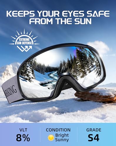 Image of Innerking OTG Ski Goggles, Anti-Fog Snowboard Goggles for Men & Women | SGS-certified anti-fog lenses, OTG over-glasses design, UV protection, and helmet compatibility