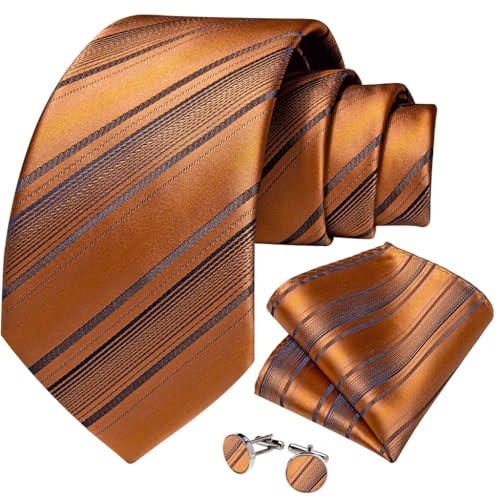 Set de corbata de seda para hombre con pañuelo y gemelos