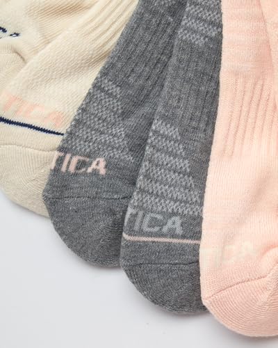 Image of Nautica Womens Low Cut Socks with Tab Mesh Cushioned Ankle Socks, 12 Pack | Breathable Mesh Fabric, Protective Tab, Cushioned Key Areas, Banded Arch Support, Low Cut Ankle, Shoe Size 4-10