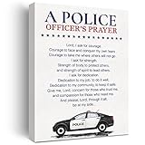 Police Officer Quote Canvas Wall Art Motivational a Police Officer's Prayer Canvas Print Painting Home Office Wall Decor Framed Gift 12x15 Inch
