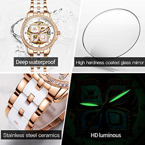 Image of OLEVS Women Watches Diamond Luxury Dress Ladies for Small Wrist Watch Gold Silver Stainless Steel Analog Quartz Day Date Waterproof Watches