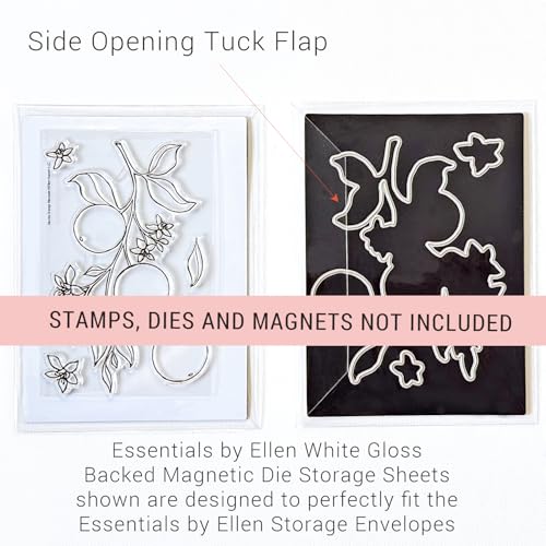 Image of Ellen Hutson, Essentials by Ellen, Stamp & Die Plastic Storage Envelopes, Small 5.5 x 7.375 in, Tuck in Flap, 8-Gauge (.8mm) Plastic, 25 pk, Storage, Papercrafts, Scrapbooking, Organization