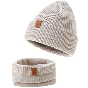 AHAHA Baby Beanie Kinder Jungen Stricken Wintermütze Jungen Warm Mütze und Schal Kinder