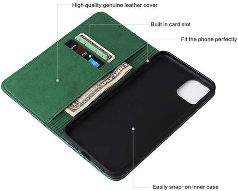 Housse iPhone 12 Pro antichoc avec porte-carte vert crocodile