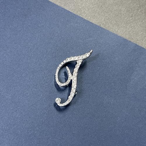 Image of Rhinestone Initial Brooch Pin for Women, Alphabet Gold Letter Brooch A-Z with Crystal, Metal Pin for Hat Bag Dress Suit Accessory for Men