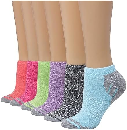 Hanes womens 6-pair Comfort Fit No Show athletic socks, Assorted Colors, 5 9 US