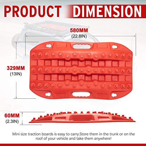Bunker Indust RTK3-RED-FRD Off Road Traction Boads, 2 Pcs Short Recovery Track Traction Mats thumb #1