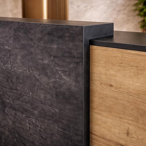 Image of Modern Reception Desk for Office, Clinic | Luxury Front Reception Counter Table with Storage | Particle Board Reception Table for Spaces - (RCT-038 LPB L6W2)