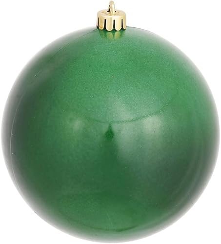 Vista 79 de Vickerman Adorno de bola de caramelo rojo de 12 pulgadas, inastillable y resistente a los rayos UV, confiable y listo para colgar, adornos rojos