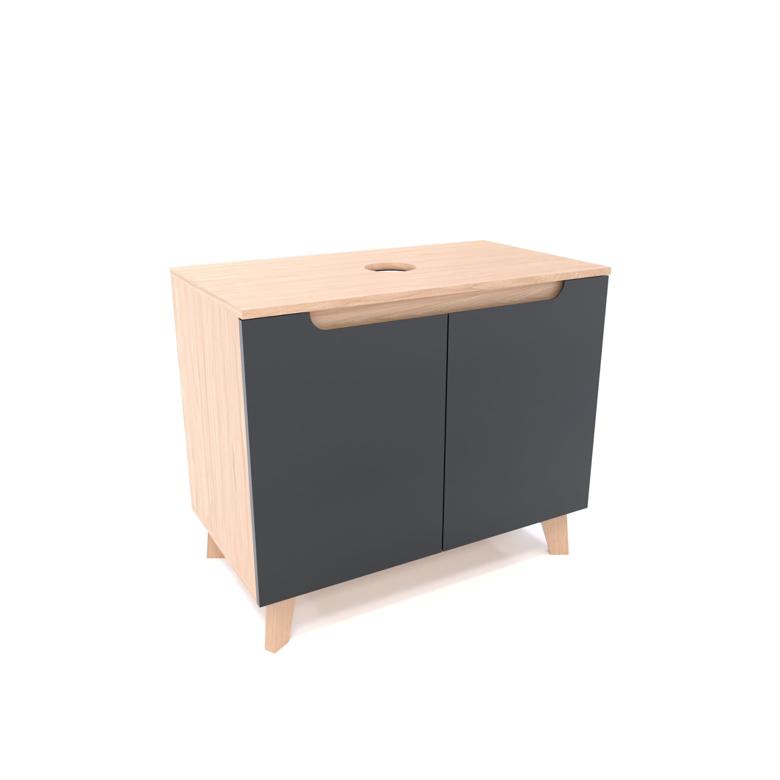 szafka pod umywalkę - szafka łazienkowa z wycięciem na syfon 60 x 45 x 70 cm - szafka pod umywalkę - szafka pod umywalkę - szafka łazienkowa - szafka łazienkowa - szary