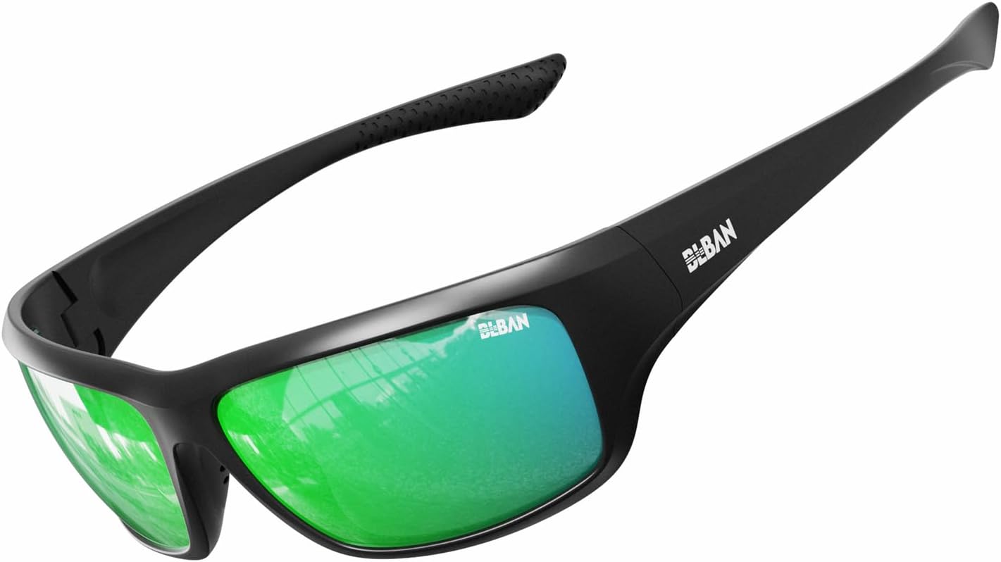 Polarized Sports Sunglasses for Men Women, Ideal for Fishing Running Driving Wrap Around Sunglasses, UV400 Protection