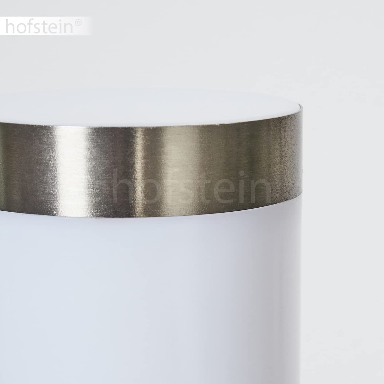 Lampada da esterno Sessa con rilevatore di movimento e presa di corrente, base in metallo/plastica in nichel opaco/bianco, luce di percorso 45,5 cm, lampada da giardino, E27, IP44,senza lampadina/e