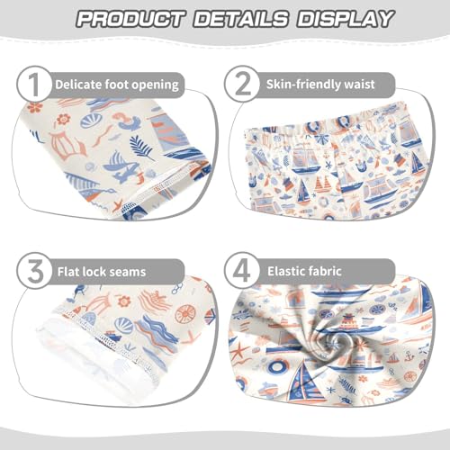 Cartoon Cute Hand Drawn Ocean Marine Kids Girl's Athletic Leggings Fashion Full Length Dance Pants Exercise3