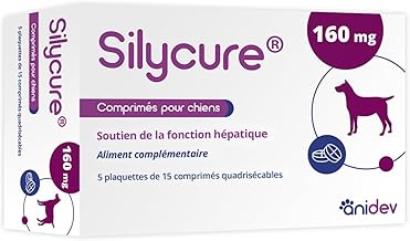 ANIDEV - Silycure 160 MG - Apport Silybine - Complément Alimentaire pour Chien Et Chat - Boite De 5x15 CPS