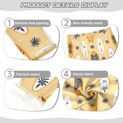 Cute Surfboard Girls Leggings Soft Stretch Workout Yoga Dance Pants for Kids Casual Tights3