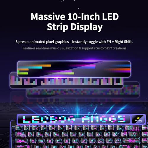 Image of x Aula AMG65 Mechanical Gaming Keyboard with Dual Screen, 65% Wireless Small Custom Keyboard RGB, Bluetooth /2.4G /Wired, Rapid Trigger, Hot Swappable for Windows Laptop PC Mac - Purple