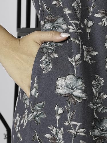 Image of 9shines Label Premium Alpine Maxi Designer Nighty | Floral Print Maxi for Women | Night wear for Women | | Full Length Night Gown for Women | Night Dress for Women Stylish (2467)