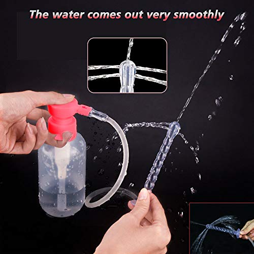 Vaginal Cleansing Douche,Norbase 600ml Douche Cleaner Reusable Manual Pressure Cleaning System Portable Kit with 5 Nozzles,Water Colon Cleansing Detox