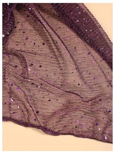 Image of Floerns Women's Sequin Bandana Square Scarf Silk Scarves Mesh Shawl and Wrap for Evening Dresses
