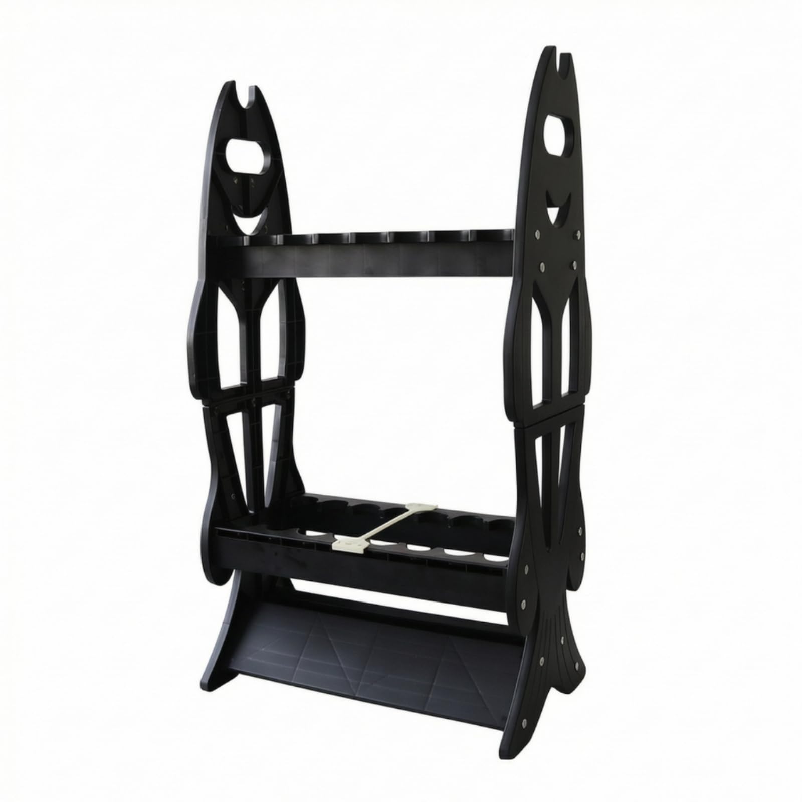 Porta Canne da Pesca Autoportante in Plastica Porta Canne Autoportante Portatile Supporto per Pescatori, Garage, Nero, Portatile - Espositore A Forma Di Pesce Con Bocca Aperta