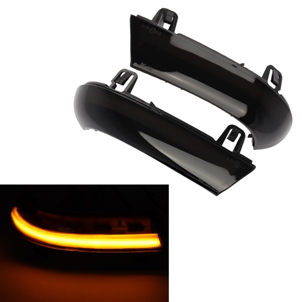SYLTER Intermitentes AutomóViles Intermitentes Espejo Led Que Fluyen con Luz Amarilla Única Carcasa Negra para VW para 5 para MK5 2003-2008 Accesorios Coche Intermitente Espejo Lateral