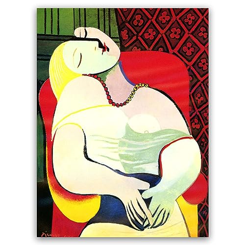 Yomcut Pablo Picasso Wall Art Canvas - The Dream Art Print - Picasso Poster - Abstract Painting...