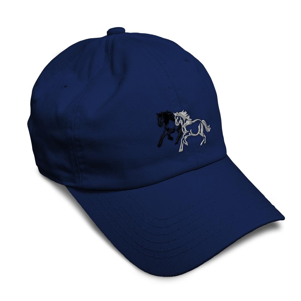 Gorra de béisbol suave bordada para papá, gorra de béisbol de algodón con bordado de caballos corriendo para hombres y mujeres