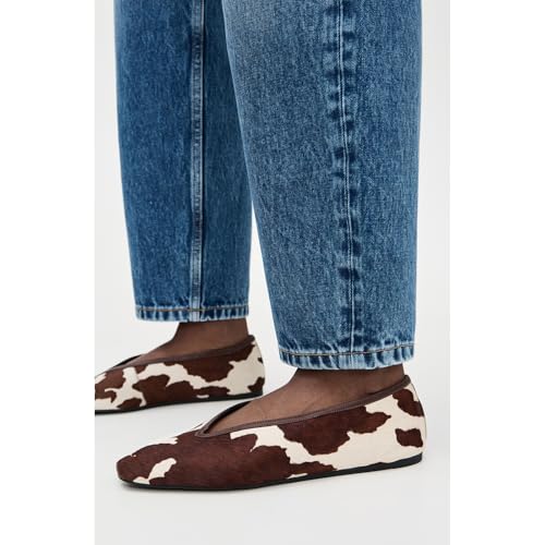 Women's Cow Print Ballet Flats Shoes Closed Square Toe Ballerina Flats Comfortable Cute Mary Jane Fashion Four Season Casual Dress Flat Shoes2