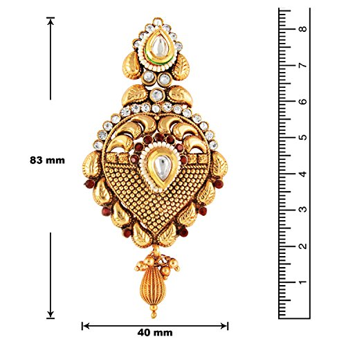 Ethnic Pearl Leaf Earrings with Crystals ER1000018