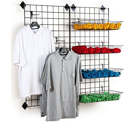 New Retails Black Finished Floor Standing Grid Unit 2'x6' with Legs