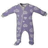 ZippyJamz Organic Baby Footed Sleeper Pajamas with Inseam Zipper for Quickier and Easier Diaper Changes ~ Heartbreaker (18-24 Months)