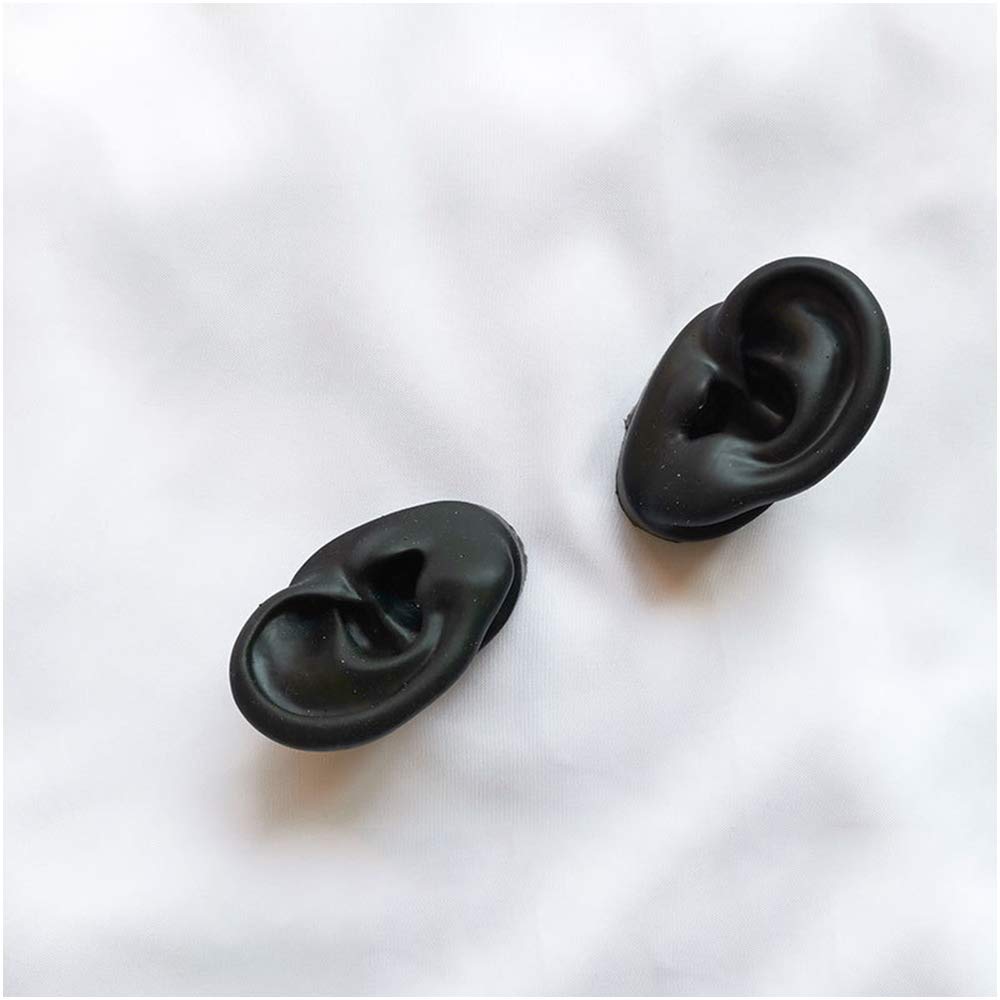 Sjdopulse C Silicone Ear Model For Acupuncture - Life Size Artificial Ear Model - Simulation Silicone Ear Model For Ear Picking Practice,Studs Earring Display Props (C)