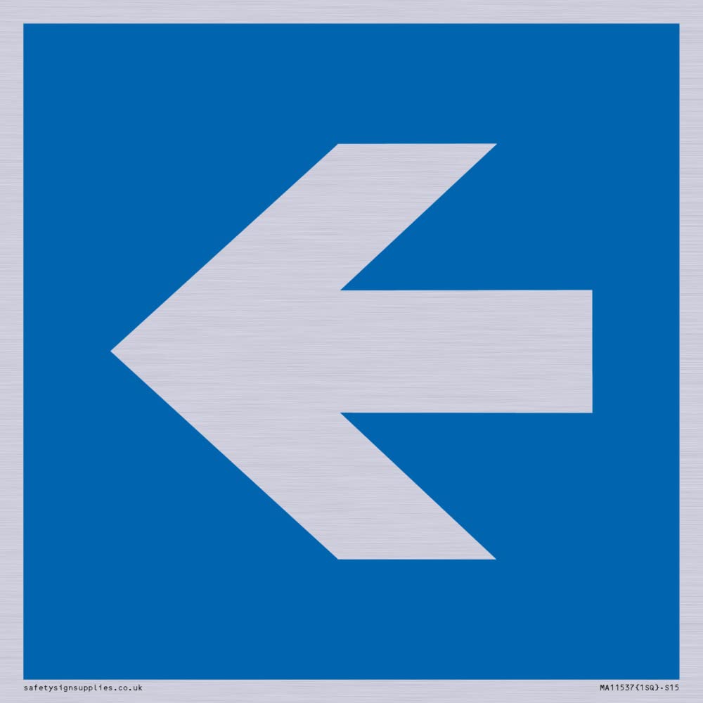 Custom Mandatory: Left arrow Sign - 150x150mm - S15