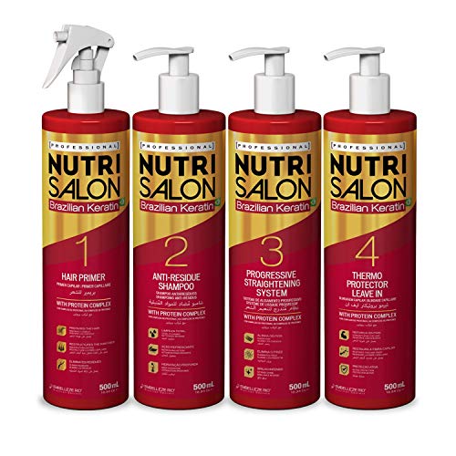 Nutrisalon Brazilian Keratin Progressive Straightening System For Frizz-Free Strong Straight Hair