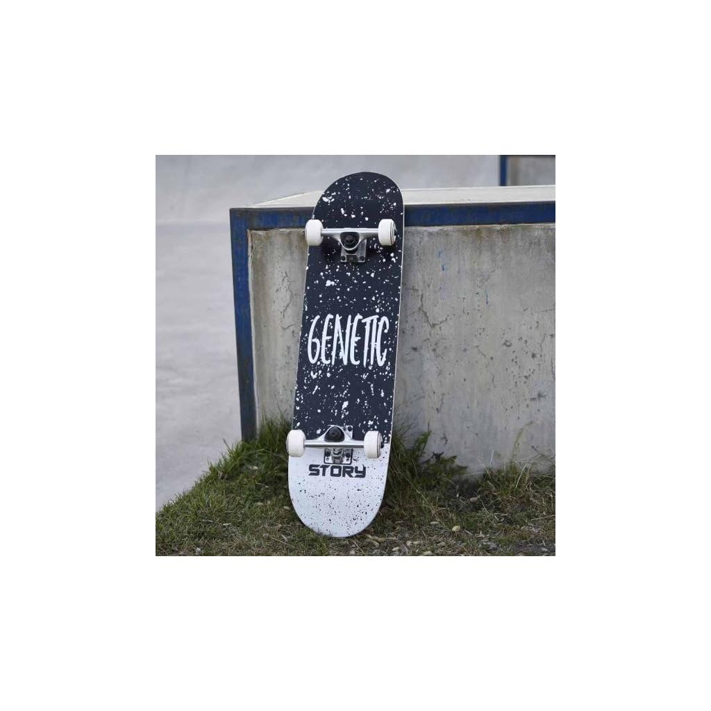 Skateboard Genetic | Fabriqué en bois 7 plis | Bande antidérapante haute traction | 78 cm x 20 cm