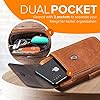 Hengwin Sac de Ceinture en Cuir véritable Sacs à bandoulière Étui de Support de téléphone Portable pour iPhone 16 15 14 13 12 11 Pro Max Samsung S25 S24 S3 Ultra S25+ Sac de Ceinture (Brun) #3