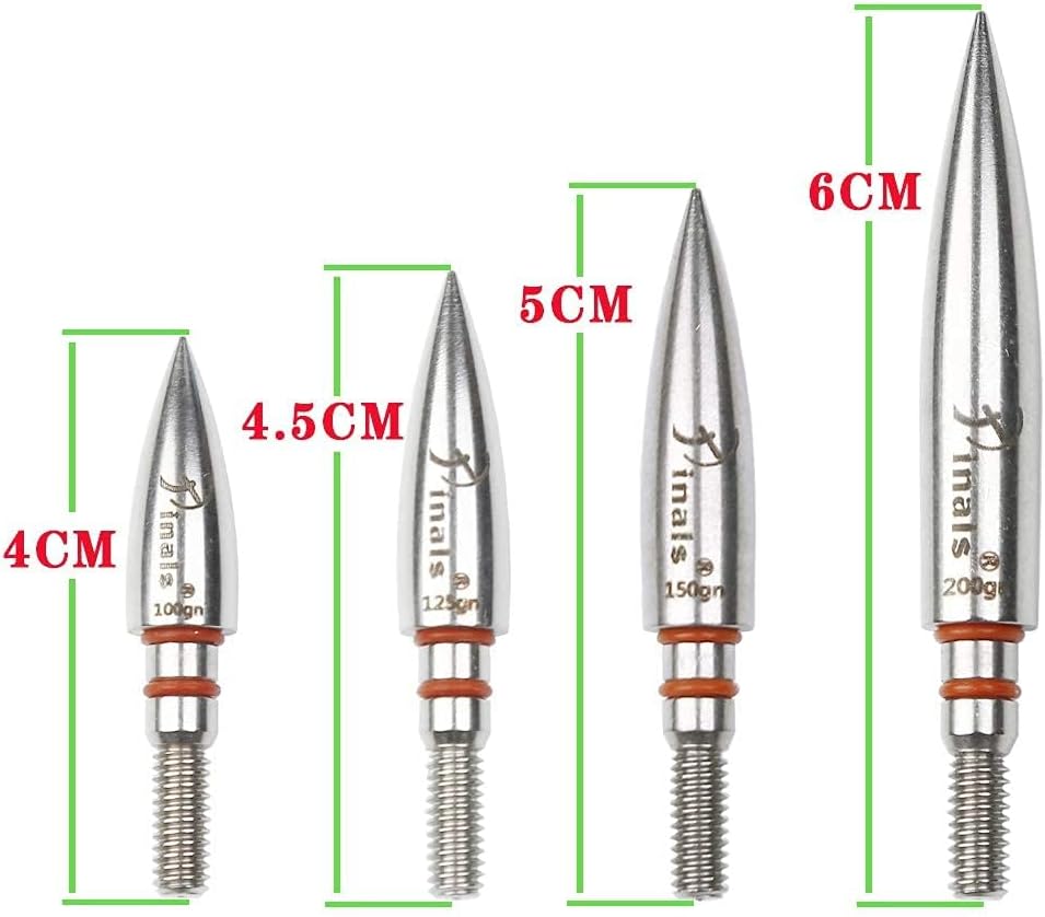 Archery 100 125 150 200 250 300 Grain Arrows Field Points Tips for Compound Recurve Bow Hunting Target 12PC