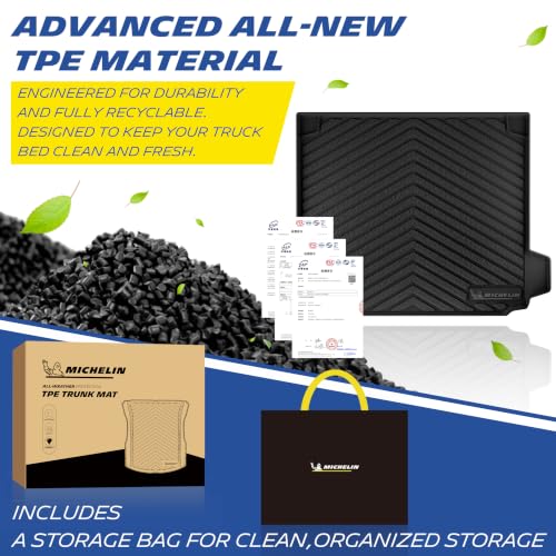 Image of Michelin Vehicle Mats for 2019-2026 BMW X5 PHEV, 5 Seats, Trunk Mat | Not Fit 7 Seats /Gas /Luggage Compartment, Custom Fit, All-Weather TPE Car Mat Accessories Cargo Liner, Premier