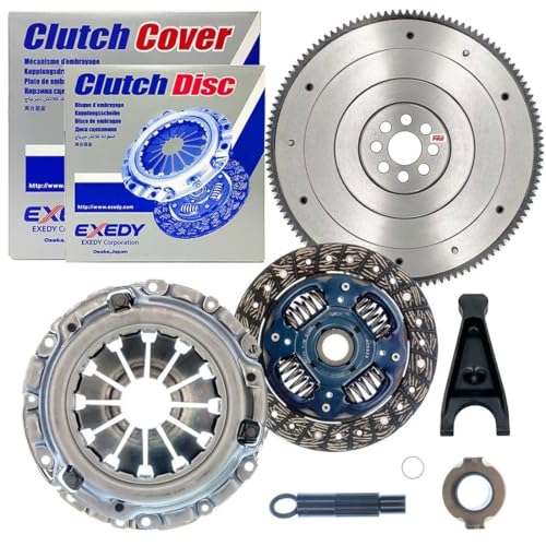 Exedy Clutch Kit KHC10 with ClutchMaxPRO Flywheel with Clutch Fork Replacement for Acura 2004-2014 CSX ILX RSX TSX 2003-2012 Accord Civic Si Element 2.0L 2.4L DOHC K20 K24 (CPKHC10CFP-FW167208-EK)